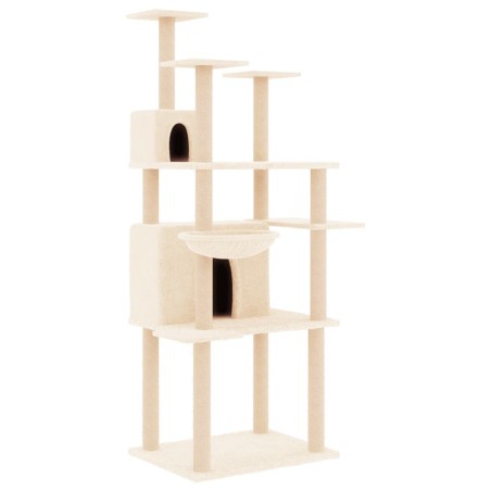 vidaXL Rascador para gatos con postes de sisal crema 166 cm