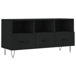 vidaXL Mueble de TV madera de ingeniería negro 102x36x50 cm