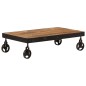 vidaXL Mesa de centro con ruedas madera maciza de mango 100x60x26 cm vidaXL Mesa de centro con ruedas madera maciza de mango 100x60x26 cm