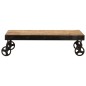 vidaXL Mesa de centro con ruedas madera maciza de mango 100x60x26 cm vidaXL Mesa de centro con ruedas madera maciza de mango 100x60x26 cm