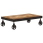 vidaXL Mesa de centro con ruedas madera maciza de mango 100x60x26 cm vidaXL Mesa de centro con ruedas madera maciza de mango 100x60x26 cm