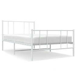 vidaXL Estructura cama metal con cabecero y pie cama blanca 90x190 cm