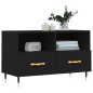 vidaXL Mueble para TV madera contrachapada negro 80x36x50 cm vidaXL Mueble para TV madera contrachapada negro 80x36x50 cm