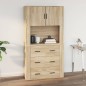 vidaXL Armario de pared madera contrachapada roble sonoma 80x33x80 cm vidaXL Armario de pared madera contrachapada roble sonoma 80x33x80 cm