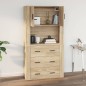 vidaXL Armario de pared madera contrachapada roble sonoma 80x33x80 cm vidaXL Armario de pared madera contrachapada roble sonoma 80x33x80 cm