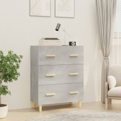 vidaXL Aparador de madera contrachapada gris hormigón 70x34x90 cm