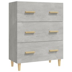 vidaXL Aparador de madera contrachapada gris hormigón 70x34x90 cm