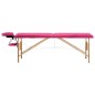 vidaXL Camilla de masaje plegable 2 zonas madera rosa