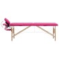 vidaXL Camilla de masaje plegable 2 zonas madera rosa