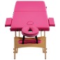 vidaXL Camilla de masaje plegable 2 zonas madera rosa