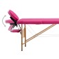 vidaXL Camilla de masaje plegable 2 zonas madera rosa