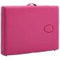 vidaXL Camilla de masaje plegable 2 zonas madera rosa