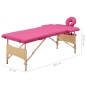 vidaXL Camilla de masaje plegable 2 zonas madera rosa