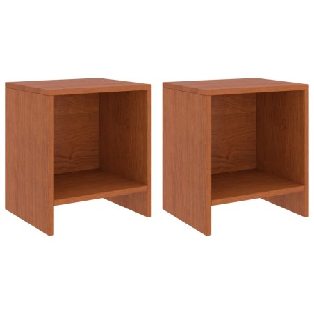 vidaXL Mesitas de noche 2 uds madera de pino marrón miel 35x30x40 cm