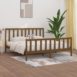 vidaXL Estructura de cama madera maciza marrón miel 200x200 cm