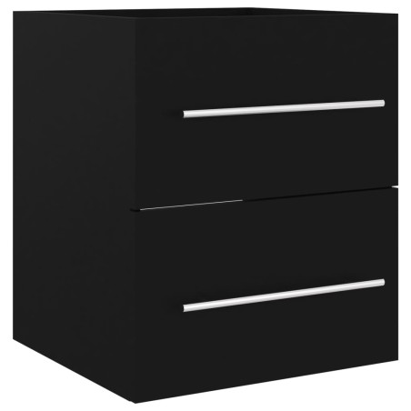 vidaXL Armario para lavabo madera contrachapada negro 41x38,5x48 cm