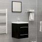 vidaXL Armario para lavabo madera contrachapada negro 41x38,5x48 cm