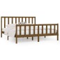 vidaXL Estructura de cama madera maciza marrón miel 200x200 cm