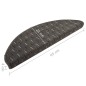 vidaXL Alfombras de peldaños de escalera 15 uds antracita 65x21x4 cm