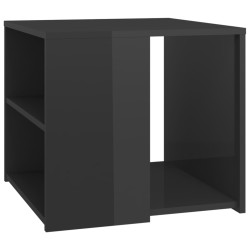 vidaXL Mesa auxiliar madera contrachapada gris brillante 50x50x45 cm