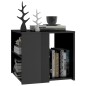vidaXL Mesa auxiliar madera contrachapada gris brillante 50x50x45 cm