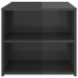 vidaXL Mesa auxiliar madera contrachapada gris brillante 50x50x45 cm
