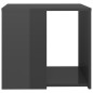 vidaXL Mesa auxiliar madera contrachapada gris brillante 50x50x45 cm