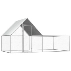 vidaXL Gallinero acero galvanizado 4x2x2 m