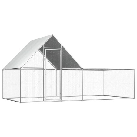 vidaXL Gallinero acero galvanizado 4x2x2 m