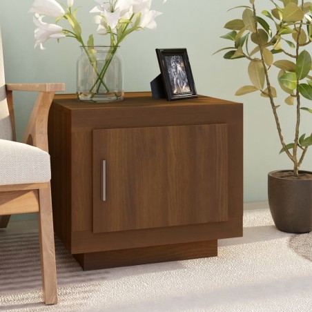 vidaXL Mesa de centro madera contrachapada roble marrón 51x50x45 cm