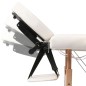 vidaXL Camilla de masaje plegable 3 zonas estructura de madera crema