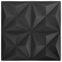 vidaXL Paneles de pared 3D 48 unidades 50x50 cm negro origami 12 m²