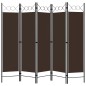 vidaXL Biombo divisor de 5 paneles marrón 200x180 cm vidaXL Biombo divisor de 5 paneles marrón 200x180 cm