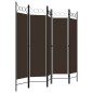 vidaXL Biombo divisor de 5 paneles marrón 200x180 cm vidaXL Biombo divisor de 5 paneles marrón 200x180 cm
