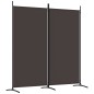 vidaXL Biombo divisor de 2 paneles de tela marrón 175x180 cm vidaXL Biombo divisor de 2 paneles de tela marrón 175x180 cm
