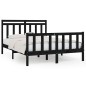 vidaXL Estructura de cama de madera maciza negra 120x200 cm