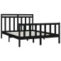 vidaXL Estructura de cama de madera maciza negra 120x200 cm