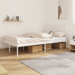 vidaXL Estructura de cama de metal con cabecero blanca 120x190 cm