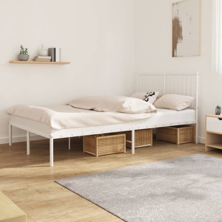 vidaXL Estructura de cama de metal con cabecero blanca 120x190 cm