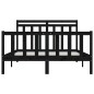 vidaXL Estructura de cama de madera maciza negra 120x200 cm