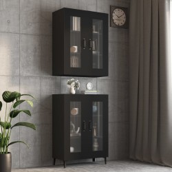 vidaXL Armario de pared colgante negro 69,5x34x90 cm