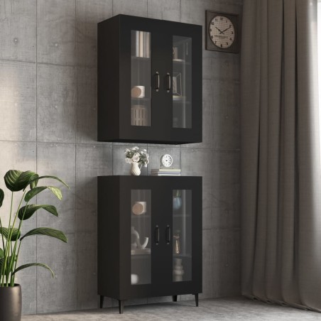 vidaXL Armario de pared colgante negro 69,5x34x90 cm