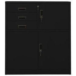 vidaXL Armario de oficina de acero negro 90x40x102 cm