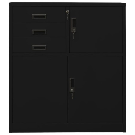 vidaXL Armario de oficina de acero negro 90x40x102 cm