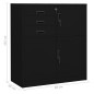vidaXL Armario de oficina de acero negro 90x40x102 cm
