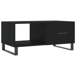 vidaXL Mesa de centro madera contrachapada negro 90x50x40 cm