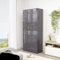 vidaXL Mueble zapatero contrachapada gris brillo 80x39x178 cm vidaXL Mueble zapatero contrachapada gris brillo 80x39x178 cm