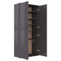 vidaXL Mueble zapatero contrachapada gris brillo 80x39x178 cm vidaXL Mueble zapatero contrachapada gris brillo 80x39x178 cm