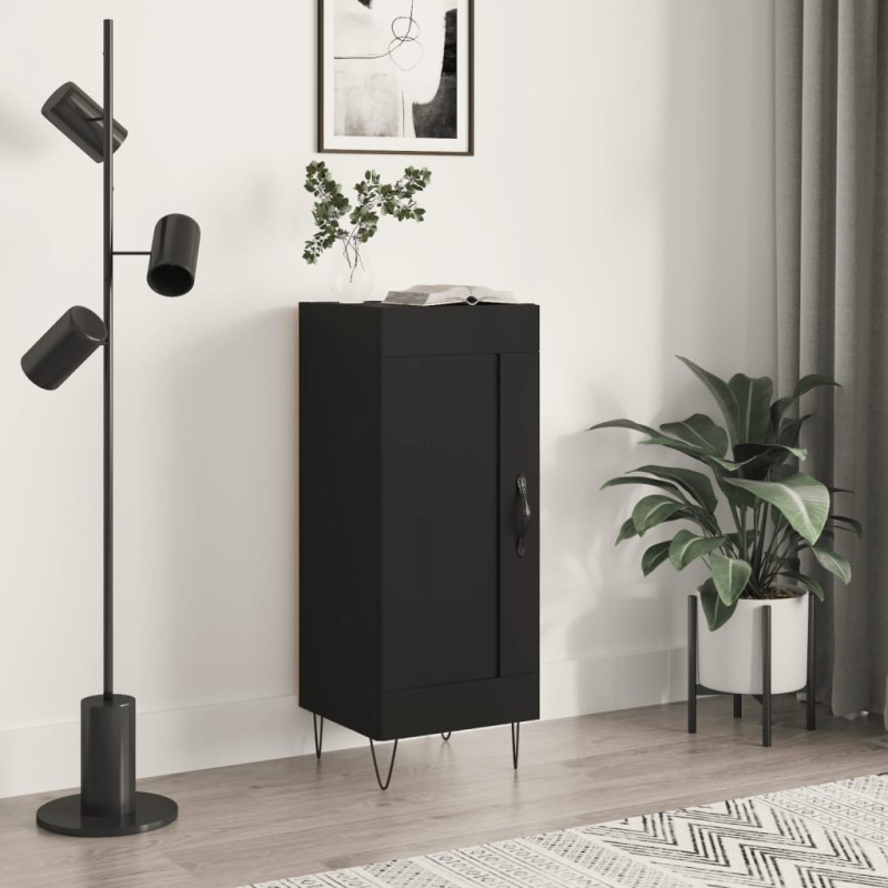 vidaXL Aparador de madera contrachapada negro 34,5x34x90 cm vidaXL Aparador de madera contrachapada negro 34,5x34x90 cm