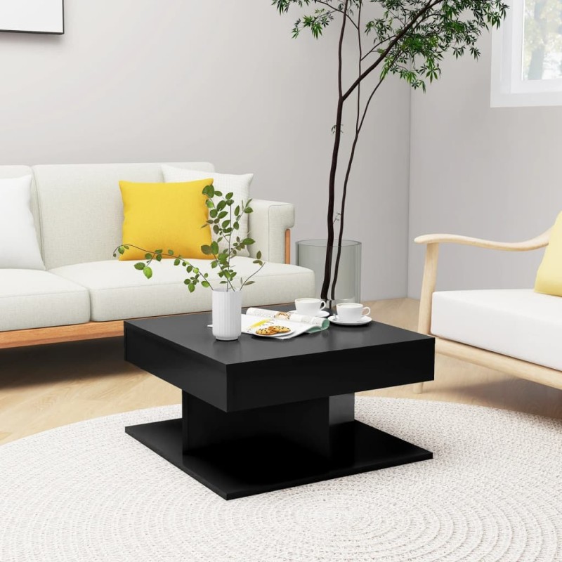vidaXL Mesa de centro madera contrachapada negro 57x57x30 cm vidaXL Mesa de centro madera contrachapada negro 57x57x30 cm